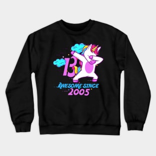 Dabbing Unicorn - Awesome since 2005 Crewneck Sweatshirt